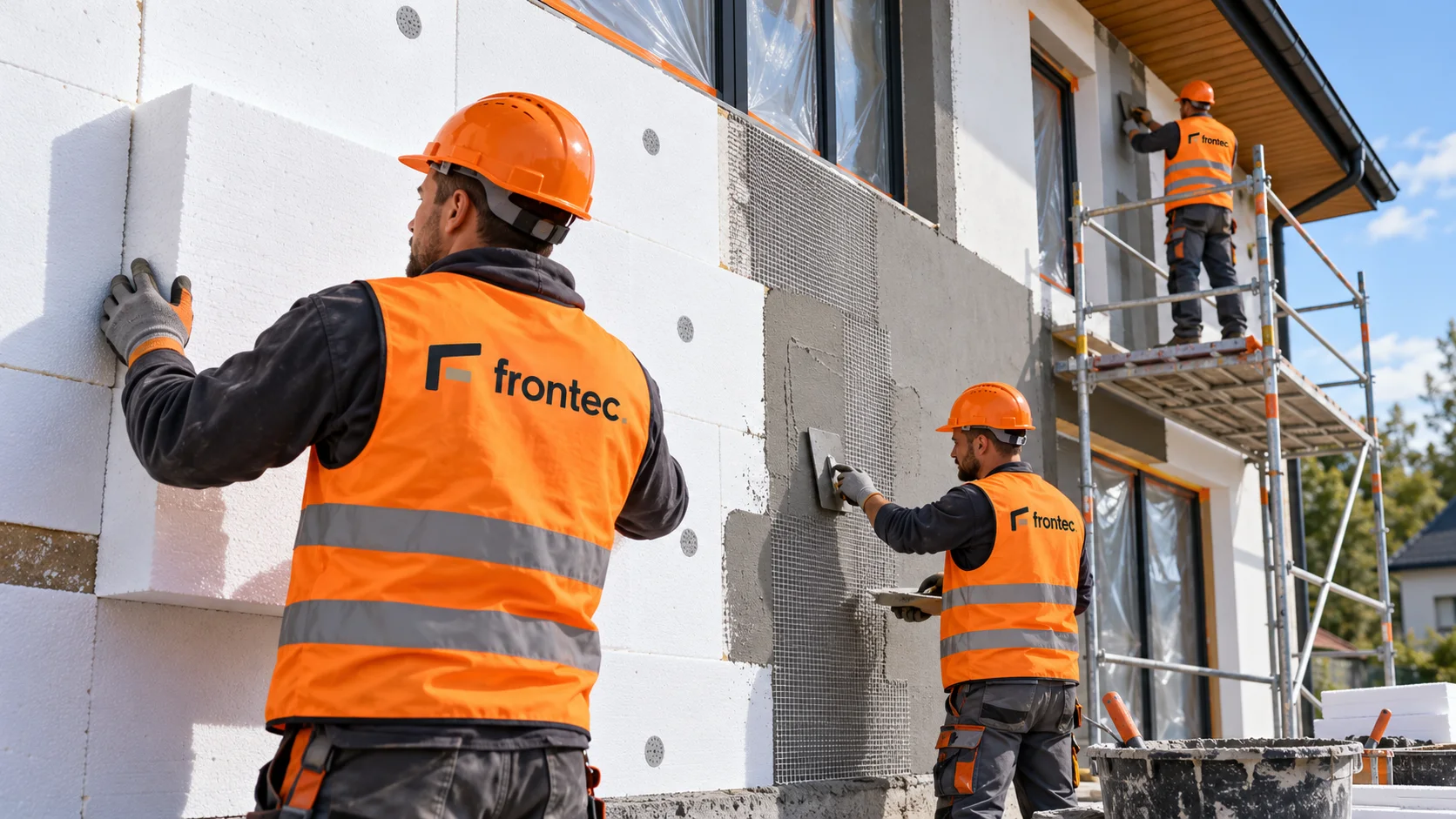 Бригада Frontec утеплює фасад будинку